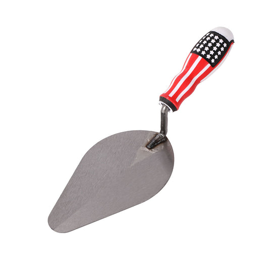 Hand Trowel American Flag Color - Gauging and Masonry Tool with Ergonomic Handle -for Bricklaying Plastering Concrete Finishing and Tile Setting for Construction DIY and Home Improvement