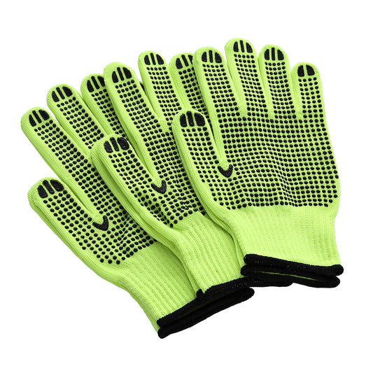 Work Gloves - 3 Pairs - Seamless Knit Cotton Gloves for Construction, Mechanics, Warehouse, Industrial, and Gardening