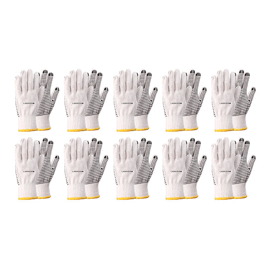 Work Gloves - 10 Pairs, 50g - Seamless Knit Cotton Gloves for Construction, Mechanics, Warehouse, Industrial, and Gardening