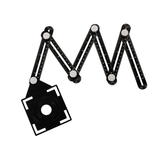 Six-Sided Fold Ruler - Adjustable Multi-Angle Measuring Tool with 6 Detachable Arms and Hole Locator for Tiling, Woodworking and Carpentry