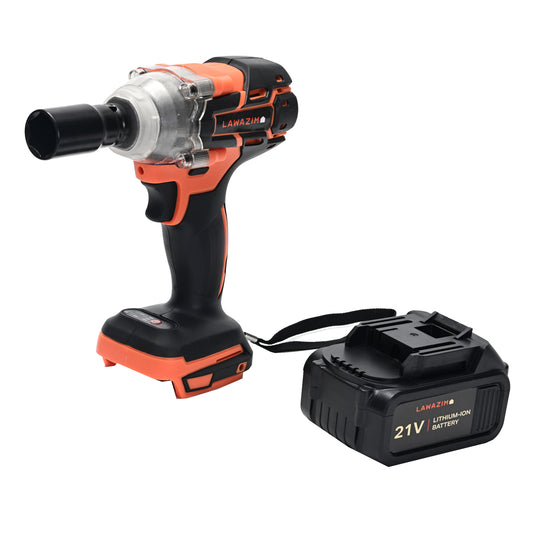 Cordless Impact Wrench with 2 Batteries 21V - BS Plug Charger, 24000 RPM Brushless Electric Wrench for Loosening Tightening Nuts and Bolts