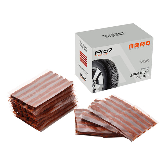 شريط إصلاح الإطارات - 110 × 6 مم - 50 قطعة من شرائط الختم المطاطية لإصلاح الإطارات بدون أنابيب لإصلاح الثقوب بسرعة