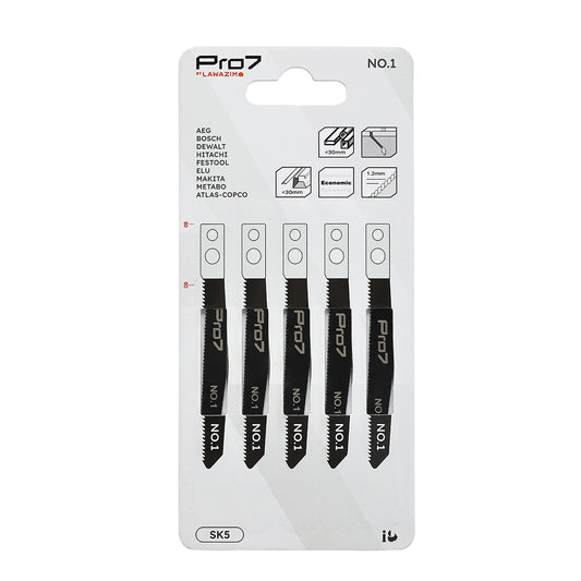 Jigsaw Blade - NO.1-5 Piece 77mm 21 TPI - Carbon Steel Blades for Straight Cuts in Wood, Plastic Panels, Trim, and Laminate Sheets