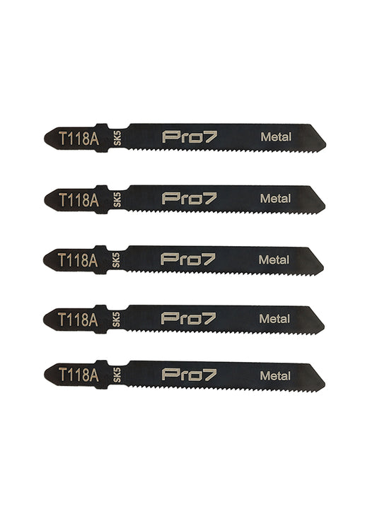 Jigsaw Blade - T118A - 5 Piece 77mm 21 TPI T-Shank Jig Saw Blades for Clean and Controlled Straight Cutting in Metal & Aluminum