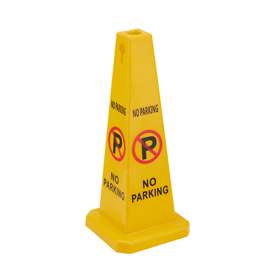 No Parking Safety Cone - 28x28x67cm - Caution Safety Parking Sign Board, Yellow Traffic Cone for Driveways, Parking Lots, and Traffic Control