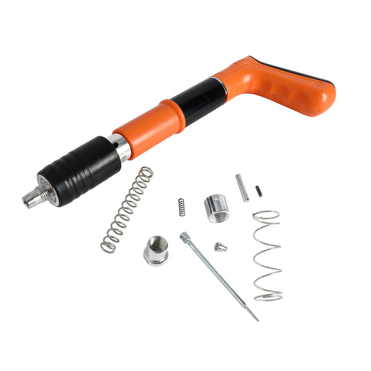 Manual Nail Gun - Orange - Mini Steel Nail Gun Kit for Concrete, Woodworking, Construction, Ceiling Fixtures, and Home Repair