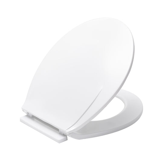 Toilet Seat - Oval Plastic Toilet Cover for Standard Toilets in Homes, Offices, Rentals, & Shared Bathrooms