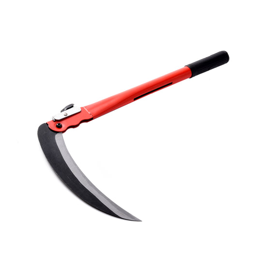 Folding Grass Sickle - Sharp Folding Safety Grass Hand Sickle with Safety Lock and Non-Slip Rubber Handle, Hand Scythe for Weeding, Pruning, Harvesting, and Garden or Farm Maintenance