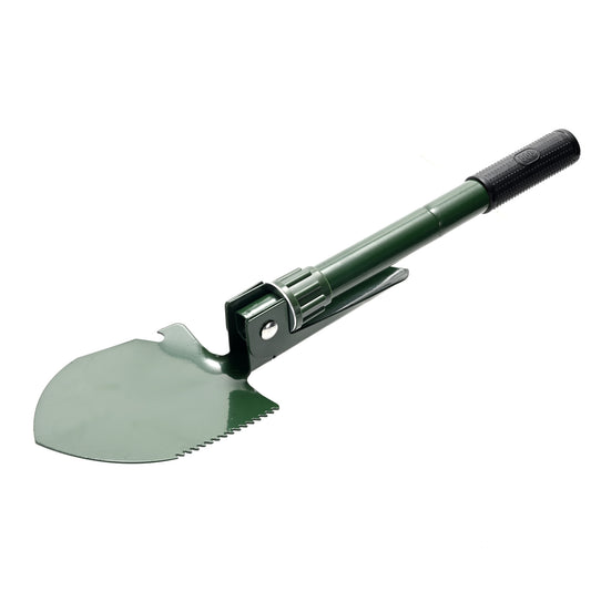 Folding Shovel with Pickaxe - 28cm - Portable Foldable Shovel and Pickaxe with Carrying Pouch, Military Entrenching Tool for Digging, Backpacking, Camping, Gardening, Survival, & Outdoor Use