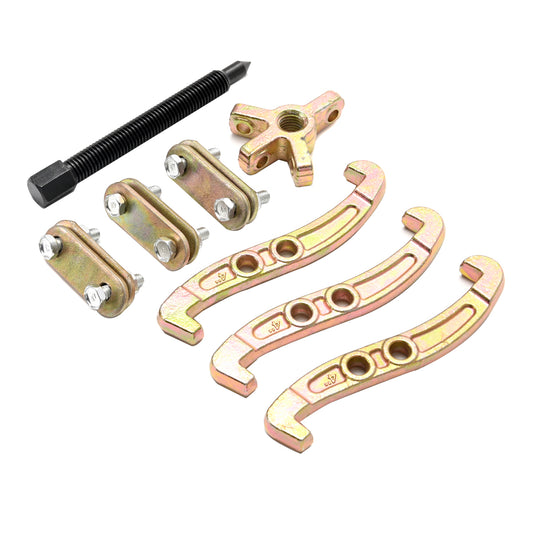 3-Jaws Gear Puller - Adjustable Puller with Reversible Jaws and 2-Jaw Configuration - for Gear, Bearing, Pulley, and Bushing Removal - Manual Tool for Automotive Repair & Maintenance