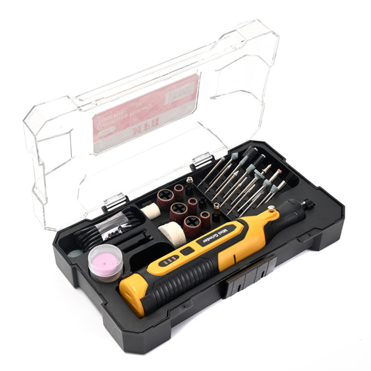 58-Piece 3.6V Cordless Rotary Tool Kit - Orange and Black, Variable Speed 18000 RPM, Rechargeable Mini Cordless Rotary Tool, Accessories Set for DIY Crafts, Sanding, Polishing & Engraving