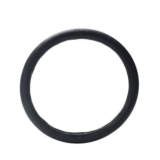 Leather Steering Wheel Cover - Universal Self Wrapping Cover with Comfortable Grip - Ideal for Car Interior Protection and Daily Driving