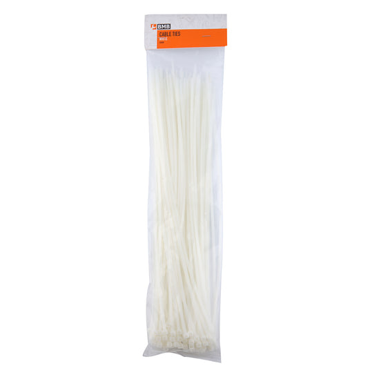 Cable Tie White 100-Piece 4mm 100mm - Electrical Nylon Zip Ties for Wire Cable Management and Workshop Organization