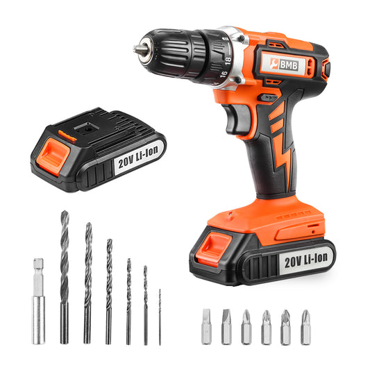 Cordless Drill 20V 10mm 2 Batteries