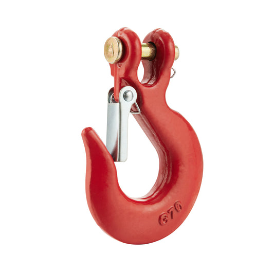 Clevis Slip Wide Hook with Latch, Heavy Duty Lifting Hook with Safety Latch and Clevis Pin, Wide Opening Design for Chain Connections, Rigging, Towing, Load Securing & Industrial Applications