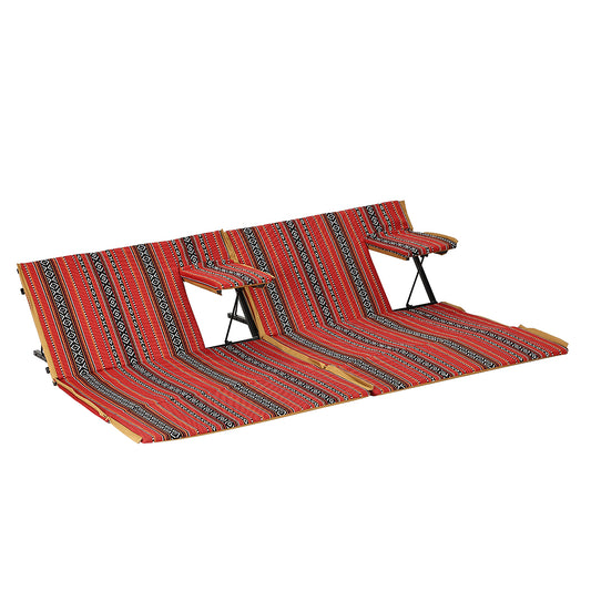 Saudi Folding Floor Chair With Back Support - 170x120x4cm - Heritage-Style Foldable Ground Chair for Camping, Picnics, and Trips