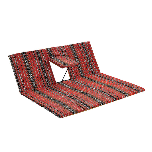 Saudi Folding Floor Chair With Back Support - 122x118x4cm - Heritage-Style Foldable Ground Chair for Camping, Picnics, and Trips