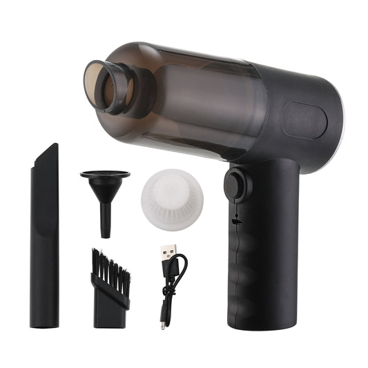 مكنسة كهربائية لاسلكية 3 في 1 للسيارة - مكنسة كهربائية محمولة قابلة لإعادة الشحن عبر USB ومنفضة هواء لتنظيف السيارة ولوحة المفاتيح والمكتب والمنزل