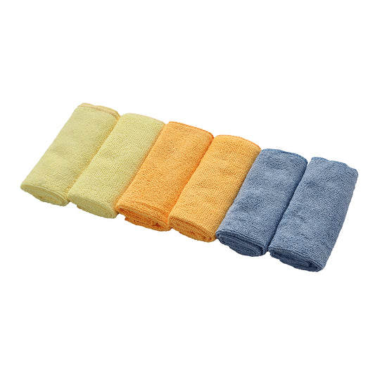 6 Piece Cleaning Towel - 30x30cm - Microfiber Towels for Kitchen, Car, Glass, and Multi-Surface Cleaning - Multi-Color