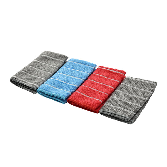 4 Piece Cleaning - Multi-Color Towel - 30x30cm - Microfiber Towels for Kitchen, Car, Glass, and Multi-Surface Cleaning