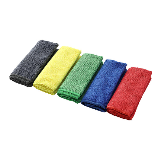5 Piece Cleaning Towel - 30x30cm - Microfiber Towels for Kitchen, Car, Glass, and Multi-Surface Cleaning - Multi-Color