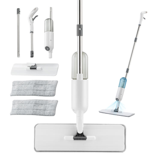 ممسحة مع خزان مياه قابل لإعادة التعبئة بسعة 350 مل - ممسحة رش لتنظيف الأرضيات الخشبية، البلاط، للاستخدام المنزلي أو المكتبي