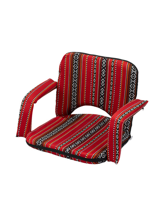 Floor Picnic Chair With Armrests - 81x62x6cm - Saudi Heritage Style - Adjustable Backrest Sponge Padded Majlis Sitting Chair for Trips and Camping, Outdoor and Indoor