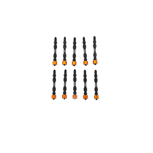 Screwdriver Magnetized Bits - 10 Piece Gold - Strong Magnetic Collar for No-Slip Wood, and Construction Screws, Compatible with Electric & Cordless Drills, DIY & Professional Use