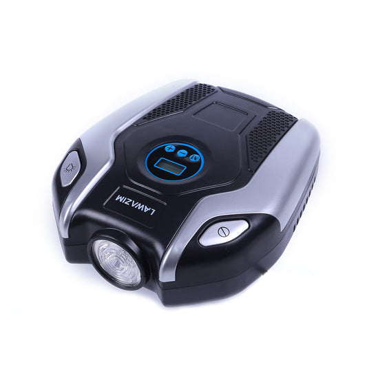 Portable Car Air Pump Compressor - 12V Tire Inflator 150 PSI / 10 Bar Digital Display, PSI/BAR Unit Select, Auto Pressure Setting, Floodlight, Car Motorcycle Bicycle Air Pump, Cigarette Lighter Powered