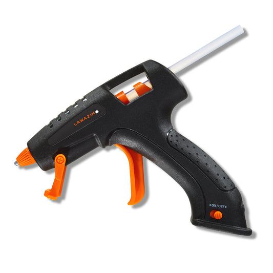 3.7V Cordless Glue Gun 15W - Black, Hot Melt Adhesive Tool with On/Off Switch, Ergonomic Grip, Trigger Control and Built-In Stand for Crafts, DIY and Repairs
