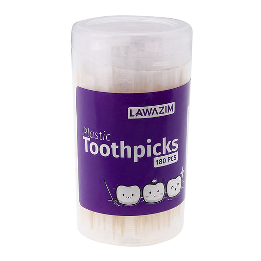 Plastic Toothpicks - 180 Pcs - Hygienic, Portable, and Multi-Purpose Picks for Teeth Cleaning, Appetizers, and Finger Foods