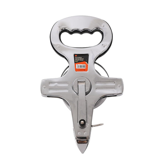 Open Reel Tape Measure - 50m - Steel Measuring Tape with Clear Metric Markings, Ergonomic Handle - Ideal for Surveying, Construction, Landscaping, and Long-Distance Measurement