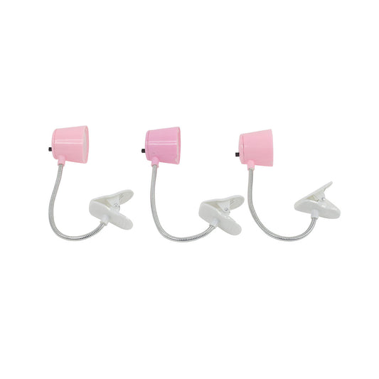 3-Piece Multifunction Clip LED Light - Flexible Neck Clip-On Lamp with Adjustable Positioning and Compact Light Head for Reading, Desk, Bedside and Portable Use