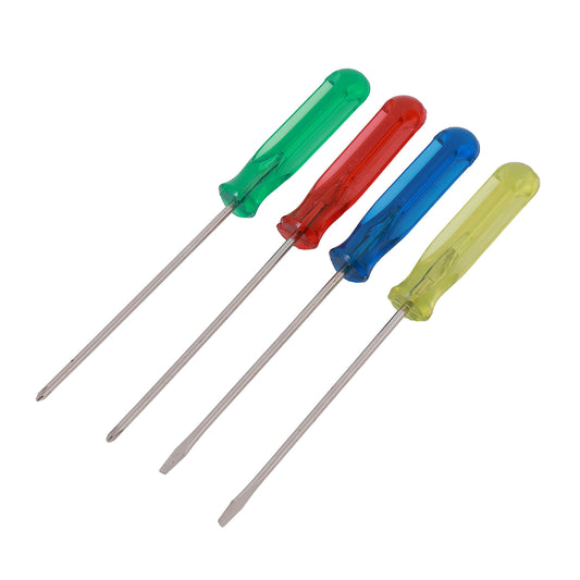 4-Piece Screwdriver Set - MultiColor - Phillips and Flathead Screwdrivers with Comfortable Handles for Home Repair, Furniture Assembly, Electronics, Maintenance and DIY Tasks