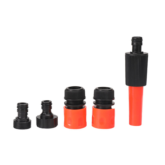 Garden Quick Connector Set - 5 Pieces - with ABS Construction, Leak-Resistant Design - Ideal for Hoses, Taps, Nozzles, and Watering Systems