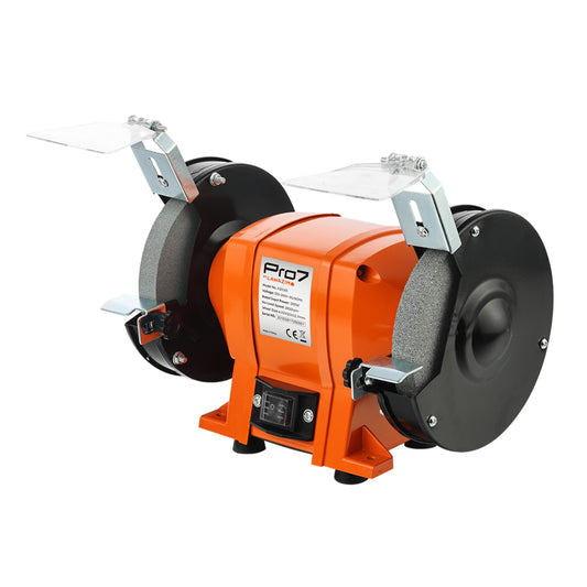 7inch Bench Grinder - 250W - 220-240V Electric Bench Grinding Machine with 2800RPM Speed, Grinding Wheels, Adjustable Tool Rest, Spark Guards for Sharpening, Deburring, and Edge Work