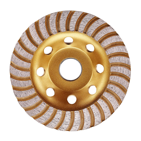Dimond Grinding Wheel - Gold - 4.5inch / 115x22.23mm Turbo Diamond Wheel, Max 13200 RPM for Angle Grinders