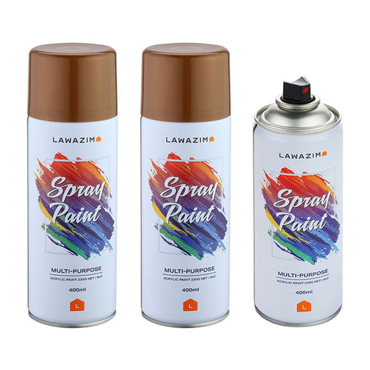 Pack Of 3 Spray Paint Set - 139 Green Gold - Multi-Surface 400ml Paint for Wood, Plastic, Metal, Interior & Exterior Uses