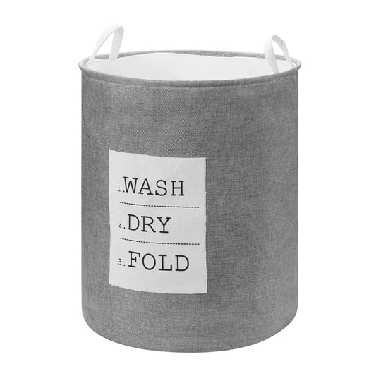 Round Laundry Basket - 40x50cm, 50L - Foldable Woven Fabric Hamper with Carry Handles and Breathable Design - for Bedroom, Baby Room, Living Room and Laundry Room