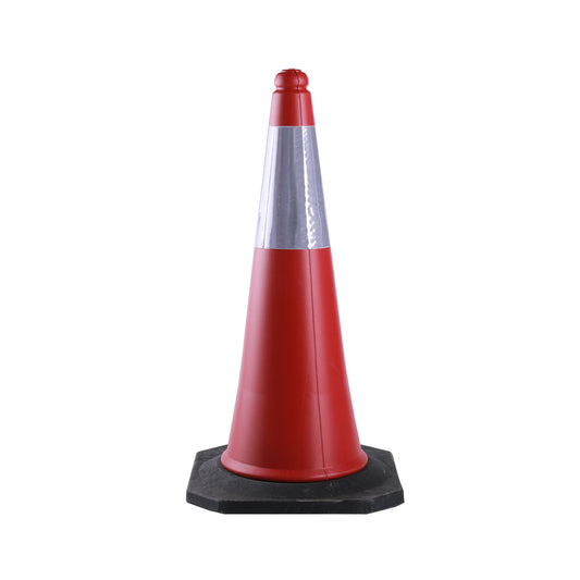 Traffic Safety Cone with Reflective Bands - 75cm - High Visibility PVC Road Safety Cone, Hazard Warning Barrier - for Roadwork, Construction Sites, Parking, and Driveway Safety
