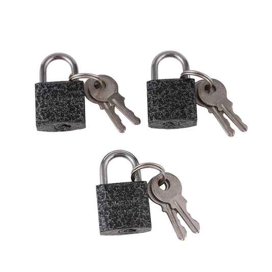 Padlock - 3 Piece Set 20mm Keyed Locks for Gates, Doors, Lockers, Toolboxes, Bikes, Luggage, and Cabinets