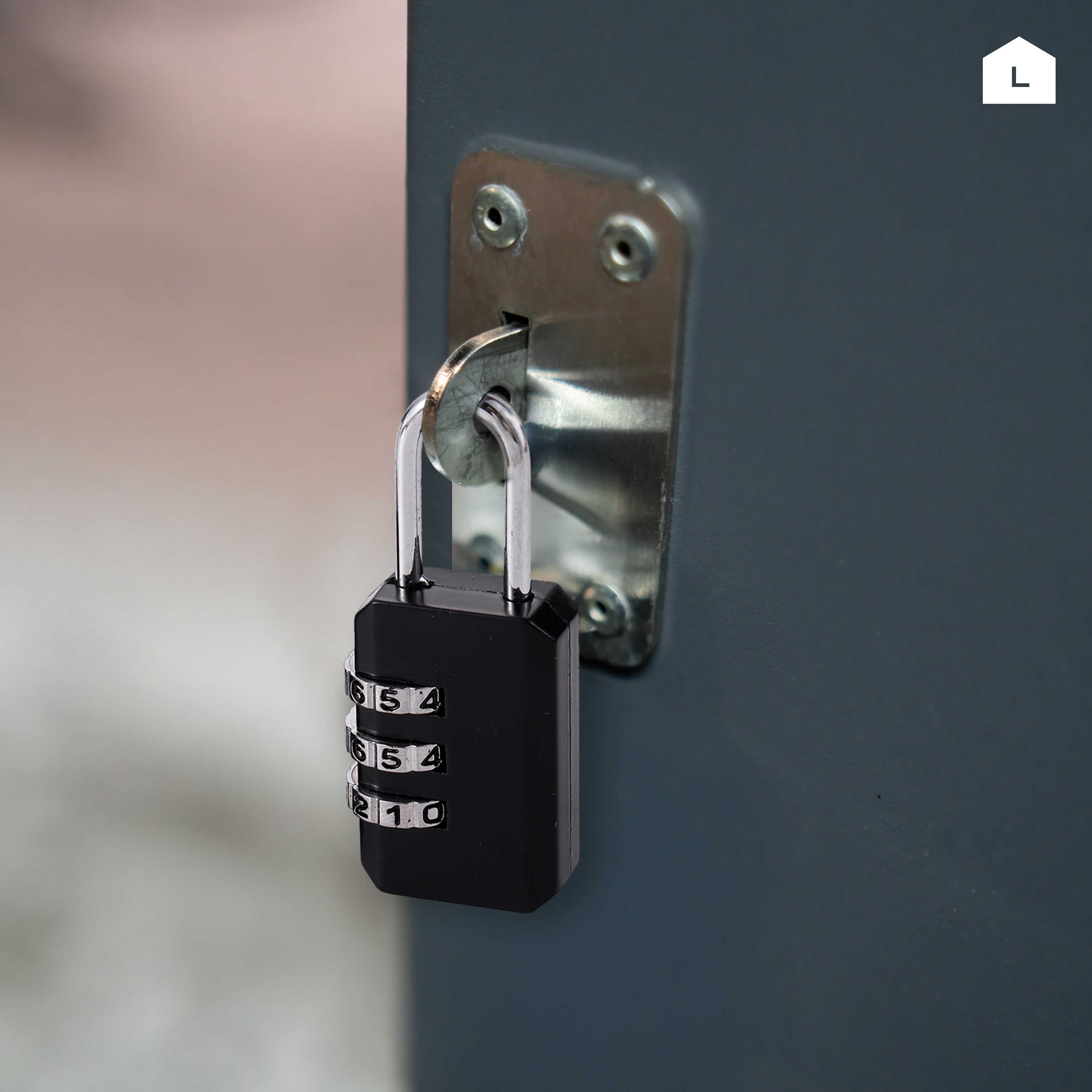 Travel Lock - 2 Piece Black - 3-Digit Combination Padlock with