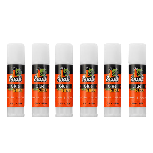 Snail Glue Stick Set - 6 Piece 8g - Transparent Quick-Dry Adhesive for Paper, School, Office, Crafts, DIY Projects, and Everyday Use