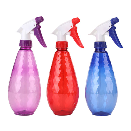 Colored Spray Bottle Kit - 3 Piece 500ml Refillable Plastic Bottles for Cleaning and Gardening