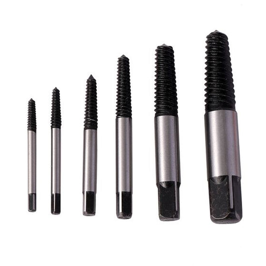 6 Piece Screw Extractor Set - 3 to 22mm Range for Removing Broken or Damaged Screws and Bolts