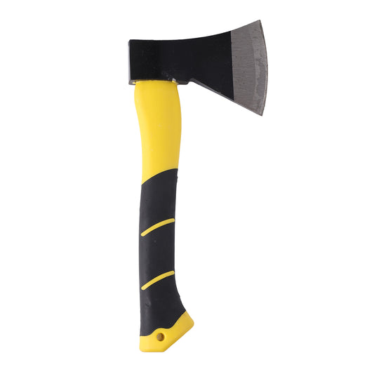 Axe with Rubber Handle - 500g - 31x13cm - Sharp Axe Head with Shock-Absorbing Rubber Handle and Secure Grip for Chopping Wood, Cutting Branches, Gardening, Camping and Outdoor Work