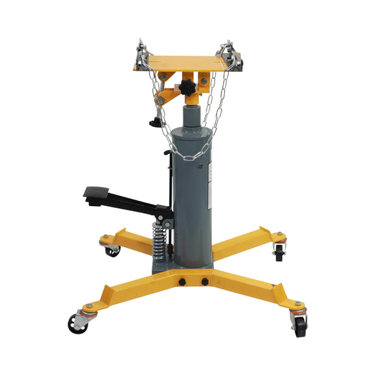 Hydraulic Transmission Jack - 1320lbs (0.6Ton) Capacity - 2-Stage Adjustable Telescoping Transmission Jack with Foot Pedal & 360° Swivel Wheels for Garage, Automotive Repair, and Workshop Use