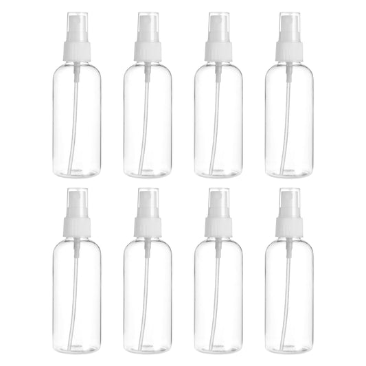 Plastic Travel Spray Bottle Set - 8 Piece - Refillable Containers for Perfumes, Skincare, DIY Projects, Travel & Home Use