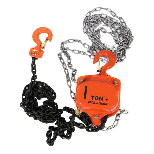 Manual Chain Block Hoist - Heavy Duty Hand Chain Lifting Hoist with Dual 360° Rotation Hooks, Durable Mechanical Gear System for Workshops, Garages, Warehouses and Construction