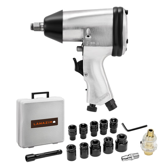 Heavy Duty Air Impact Wrench -1/2 inch- Pneumatic Impact Gun for Auto Repair, Tire Changing, and Equipment Maintenance